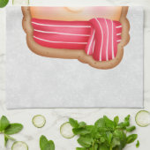 Cute Beer Face Red Scarf en Rosy Cheeks Kerstmis Theedoek (Gevouwen)