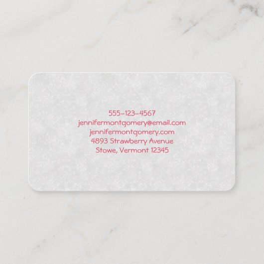 Cute Beer Face Red Scarf en Rosy Cheeks Kerstmis Visitekaartje (Achterkant)