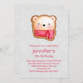 Cute Beer Face Red Scarf & Rosy Cheeks Birthday Kaart (Voorkant / Achterkant)