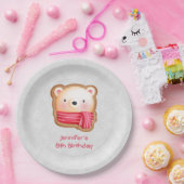 Cute Beer Face Red Scarf & Rosy Cheeks Birthday Papieren Bordje (Feest)