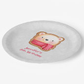 Cute Beer Face Red Scarf & Rosy Cheeks Birthday Papieren Bordje (Gekanteld)