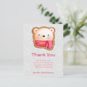 Cute Beer Face Red Scarf & Rosy Cheeks Dank je Briefkaart (Staand voorkant)