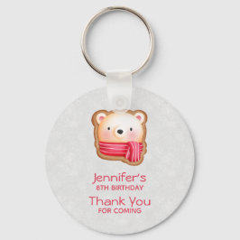 Cute Beer Face Red Scarf & Rosy Cheeks Party Favor Sleutelhanger