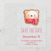 Cute Beer Face Red Scarf & Rosy Cheeks Save The Date (Voorkant / Achterkant)
