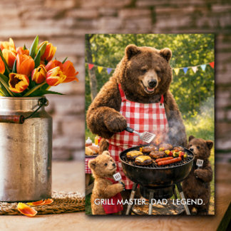 Cute Beer Familie Grill Meester Vaderdag Op Maat Kaart