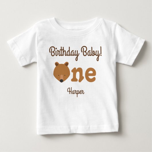 Cute Beer First Birthday Baby T-Shirt (Voorkant)