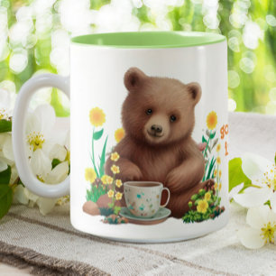 Cute Beer Floral Beer-y Good Vibes Tweekleurige Koffiemok