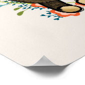 Cute Beer, gele bloem en brauw Baby Poster (Hoek)