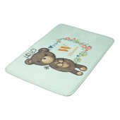 Cute Beer, Gele Bloem en Breedmonogram Badmat (Gekanteld)