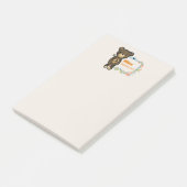 Cute Beer, Gele bloem en Floral, aangepast Post-it® Notes (Schuin)