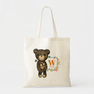 Cute Beer, Gele bloem en Floral, aangepast Tote Bag