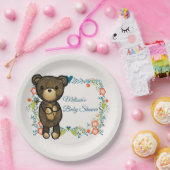 Cute Beer, gele bloem en zwavel Papieren Bordje (Feest)