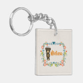 Cute Beer, gele bloem en zwavel Sleutelhanger (Voorkant Links)