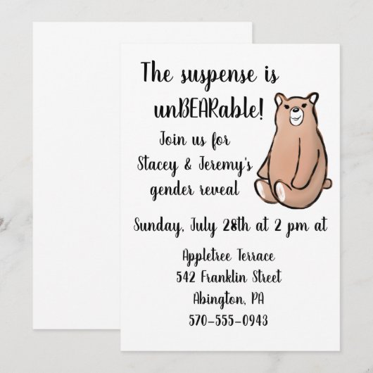 Cute beer gender onthullen partijuitnodiging kaart (Voorkant / Achterkant)