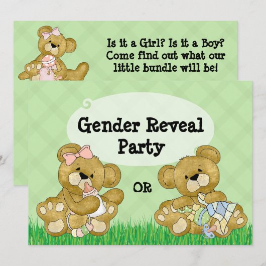 Cute Beer Gender Release Party Kaart (Voorkant / Achterkant)