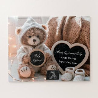 Cute Beer Geslacht Onbekend Aankondiging Baby Legpuzzel