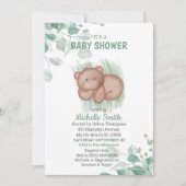 Cute Beer Green White Baby shower Kaart (Voorkant)