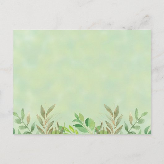 Cute Beer Greenery Eucalyptus Waterverf Neutraal Uitnodiging Briefkaart (Achterkant)
