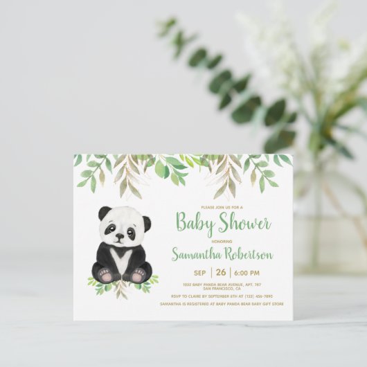 Cute Beer Greenery Eucalyptus Waterverf Neutraal Uitnodiging Briefkaart (Staand voorkant)