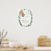 Cute Beer Greenery Gender Neutral Shower Welkom Poster (Keuken)