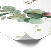 Cute Beer Greenery Gender Neutral Shower Welkom Poster (Hoek)