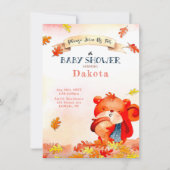 Cute Beer Herfst Autumn Baby Shower Invitations Kaart (Voorkant)