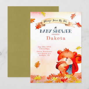 Cute Beer Herfst Autumn Baby Shower Invitations Kaart