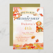 Cute Beer Herfst najaar uitnodiging 2 (Voorkant / Achterkant)