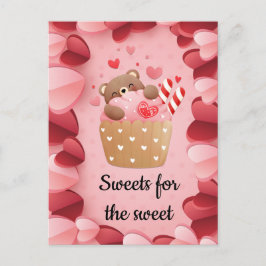 Cute Beer Hugging Cupcake Valentijn Briefkaart