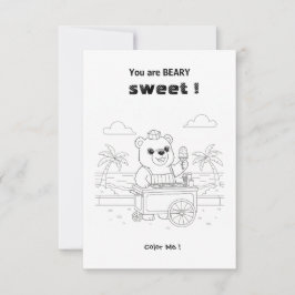Cute Beer Ijsjes Kleurkaart valentijnskaart Bedankkaart