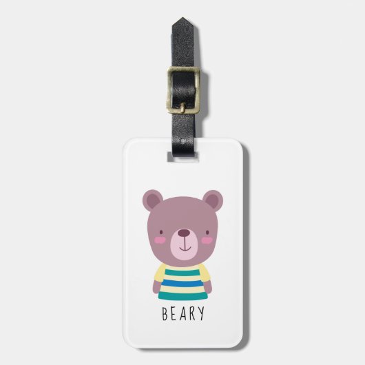 Cute Beer Illustration -  Bagagelabel (Voorkant verticaal)