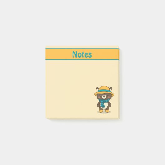 Cute Beer in Hoed Notities Post-it® Notes (Voorkant)