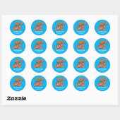 Cute Beer Kerstmis Snowy Winter Holiday Ronde Sticker (Vel)