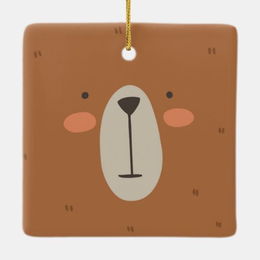 Cute Beer Kinder Baby Nursery Room Keramisch Ornament (Achterkant)