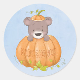 Cute Beer Little Pumpkin Baby shower Ronde Sticker