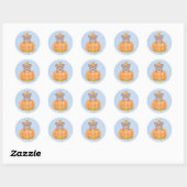 Cute Beer Little Pumpkin Baby shower Ronde Sticker (Vel)
