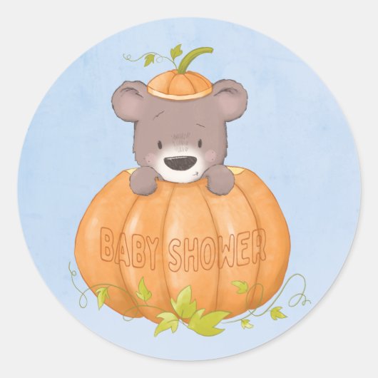 Cute Beer Little Pumpkin Baby shower Ronde Sticker (Voorkant)