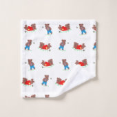 Cute Beer met bijenpatroon Bad Handdoek (Wasdoekje)