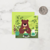 Cute Beer met een kook Notitiekaartje (Voorkant / Achterkant in situ)