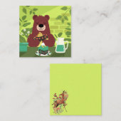 Cute Beer met een kook Notitiekaartje (Voorkant / Achterkant)