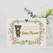 Cute Beer met Floral Wreated Baby shower Kaart (Staand voorkant)