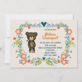 Cute Beer met Floral Wreated Baby shower Kaart (Achterkant)