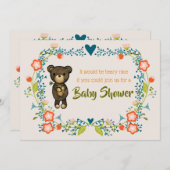 Cute Beer met Floral Wreated Baby shower Kaart (Voorkant / Achterkant)