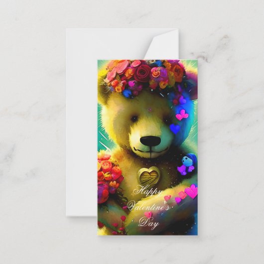 Cute beer met hart kinder valentijn notitiekaartje (Voorkant)