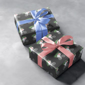 Cute Beer met kerstboomcadeaus voor fietsers Cadeaupapier