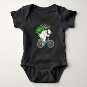 Cute Beer met kerstboomcadeaus voor fietsers Romper