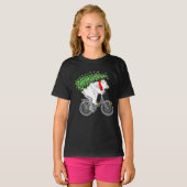 Cute Beer met kerstboomcadeaus voor fietsers T-shirt (Voorkant volledig)