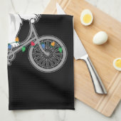 Cute Beer met kerstboomcadeaus voor fietsers Theedoek (Quarter Fold)