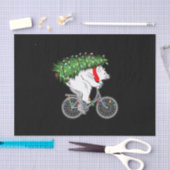 Cute Beer met kerstboomcadeaus voor fietsers Tissuepapier (Craft)