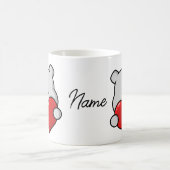 Cute beer met rood hart koffiemok (Center)